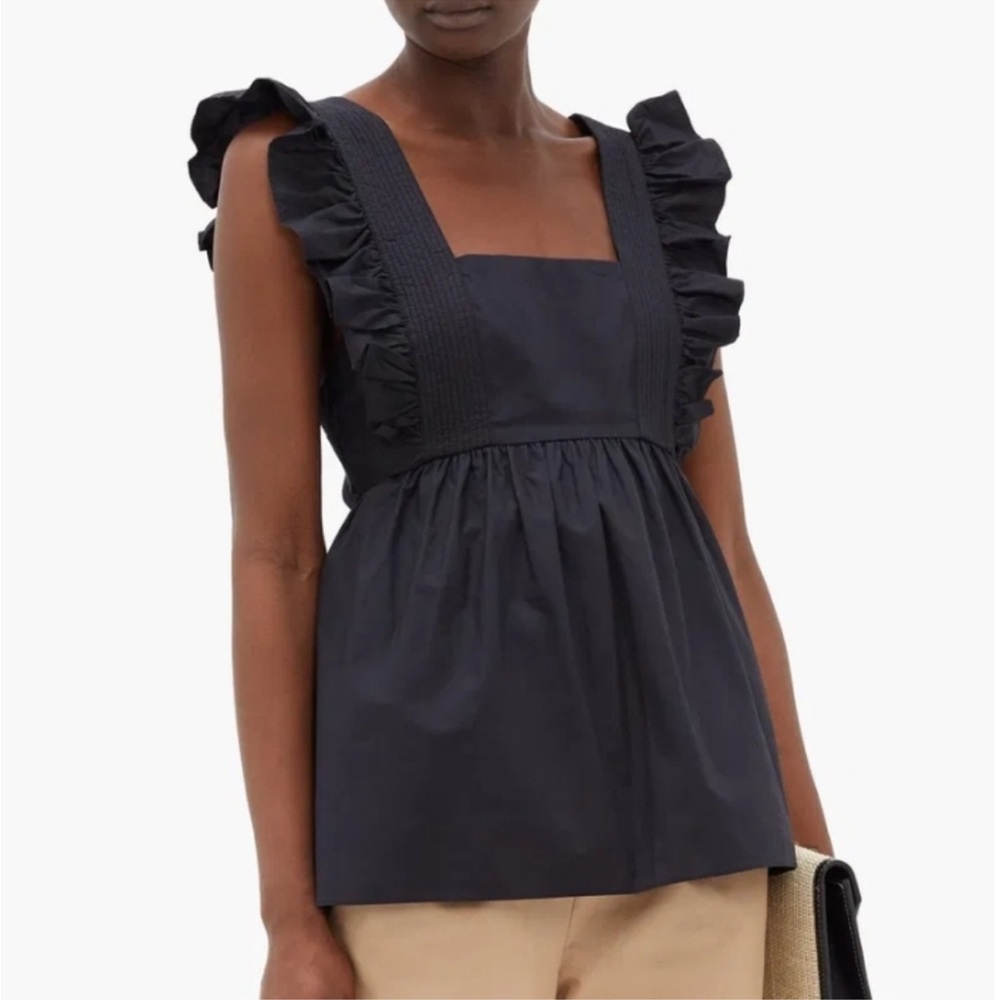 Self-Portrait Black Ruffle Detail Blouse
